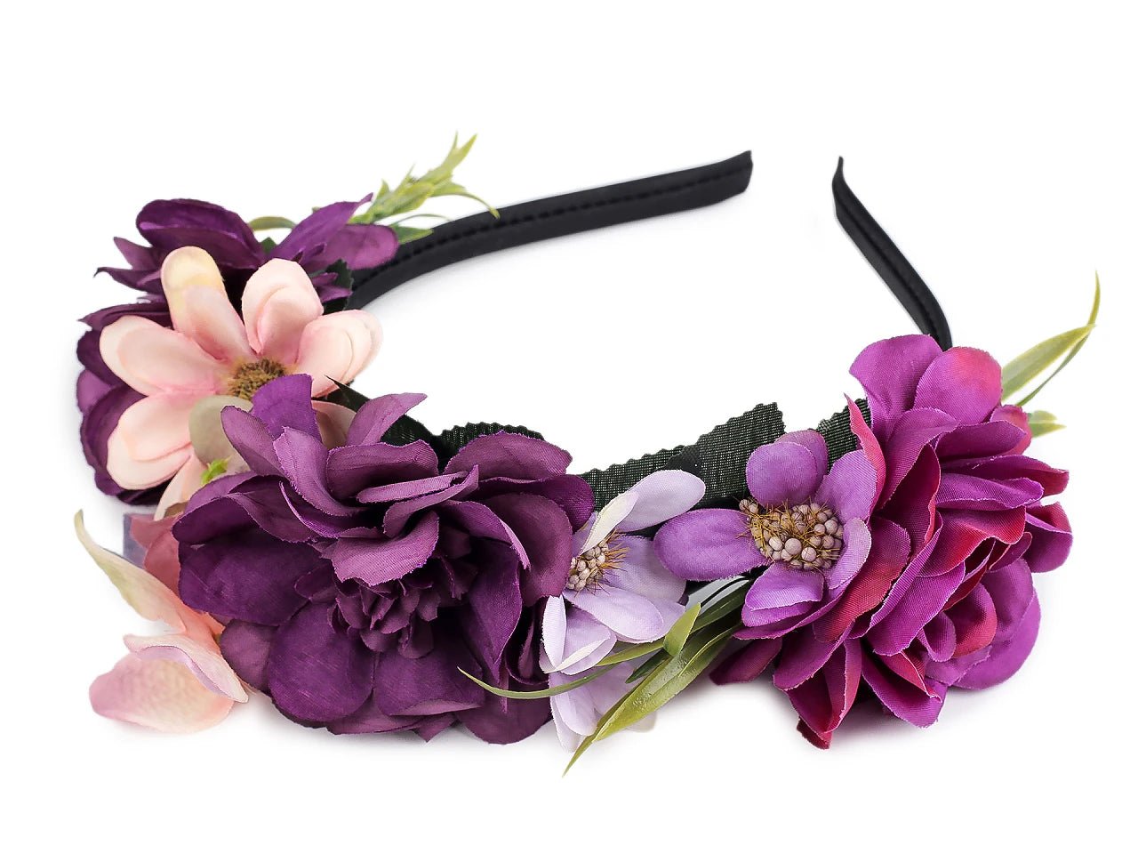 Image of a flower wreath, headband – available at Charlotte's Fabrics