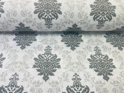 100% bawełniana tkanina, szaro-czarny wzór 130 g/m²