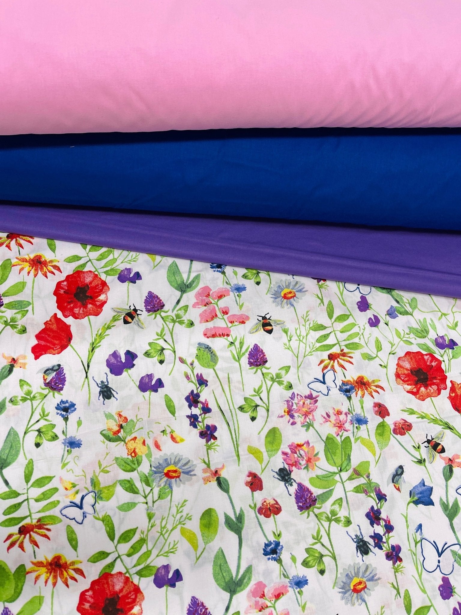 100% Cotton fabric - cornflower blue 125 g/m²