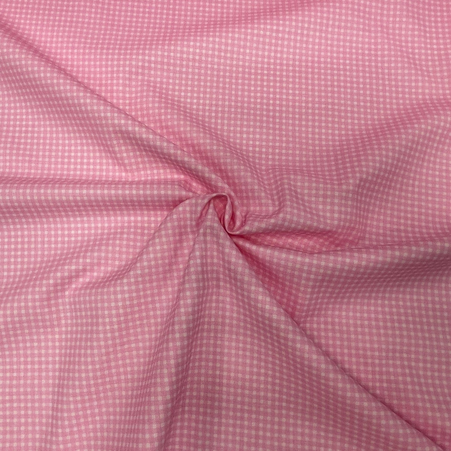 100% Cotton Fabric - Fine Pink Checkered 125 g/m²