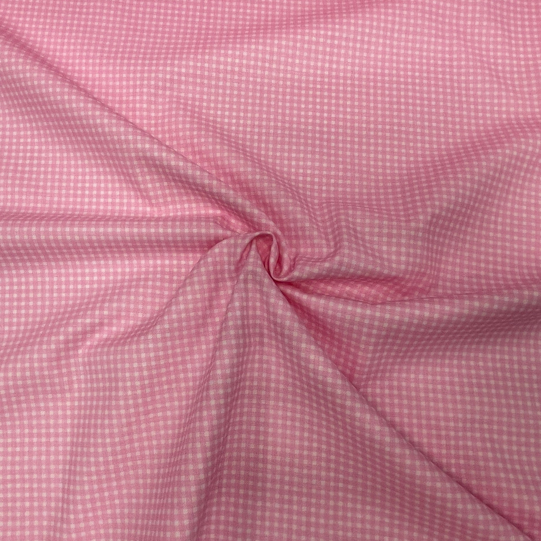 100% Cotton Fabric - Fine Pink Checkered 125 g/m²