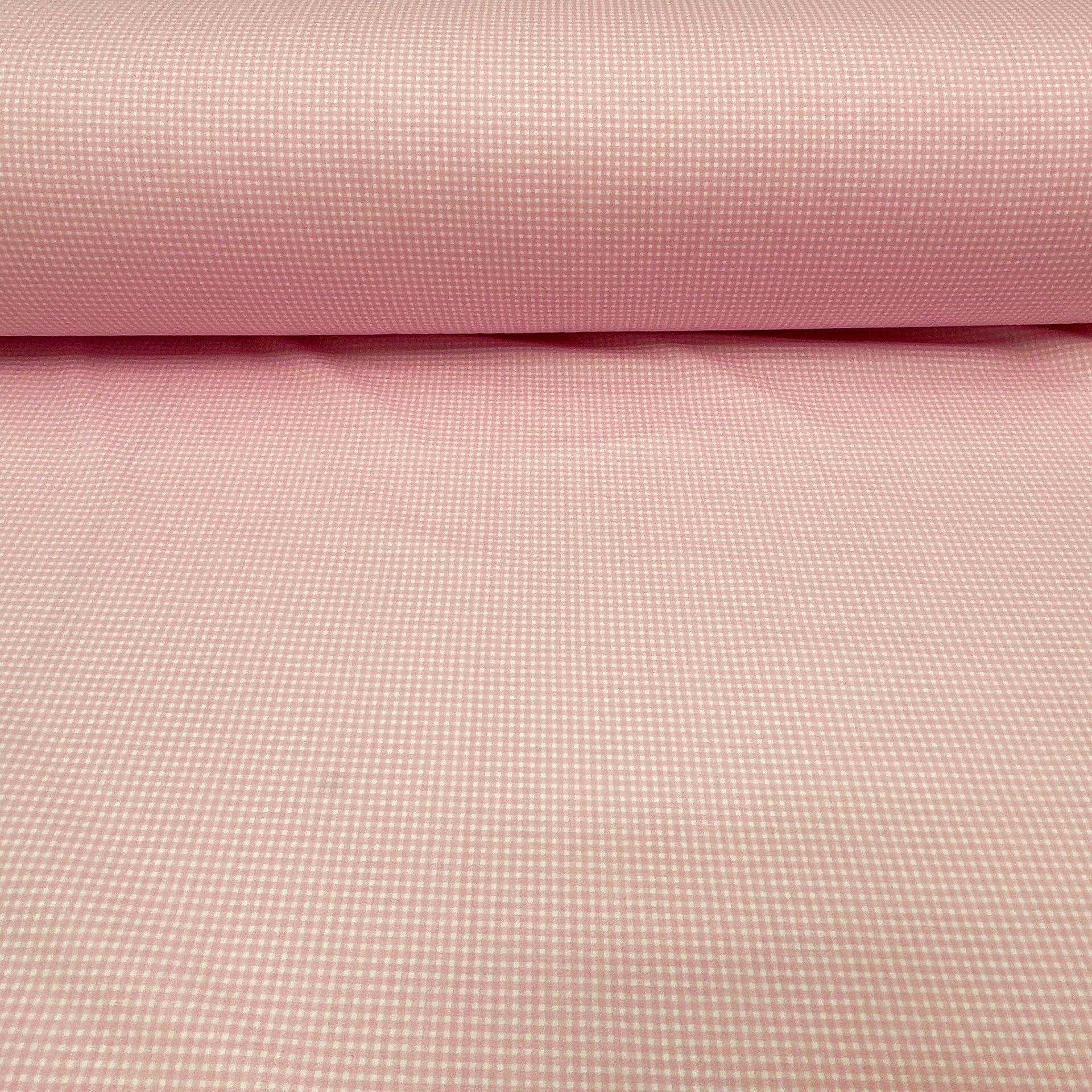 100% Cotton fabric - fine pink plaid 125 g/m²