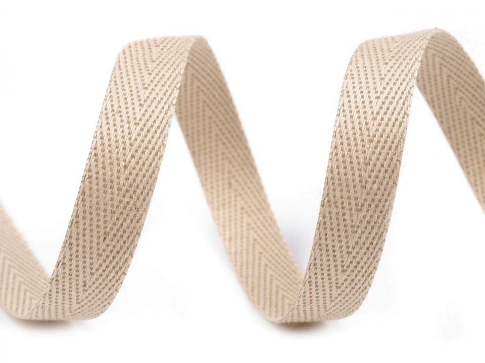 100% Cotton ribbon 10 mm-beige