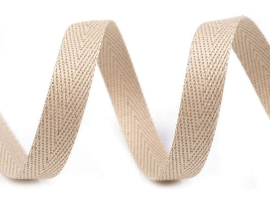 100% Cotton ribbon 10 mm-beige