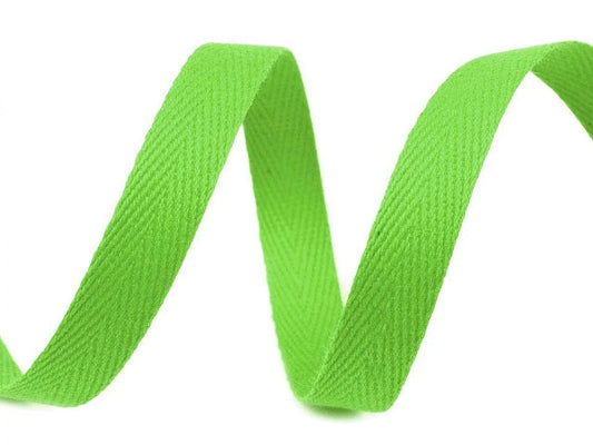 100% Cotton ribbon 10 mm bright green