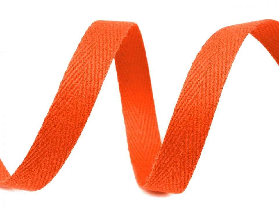 100% Cotton ribbon 10 mm orange
