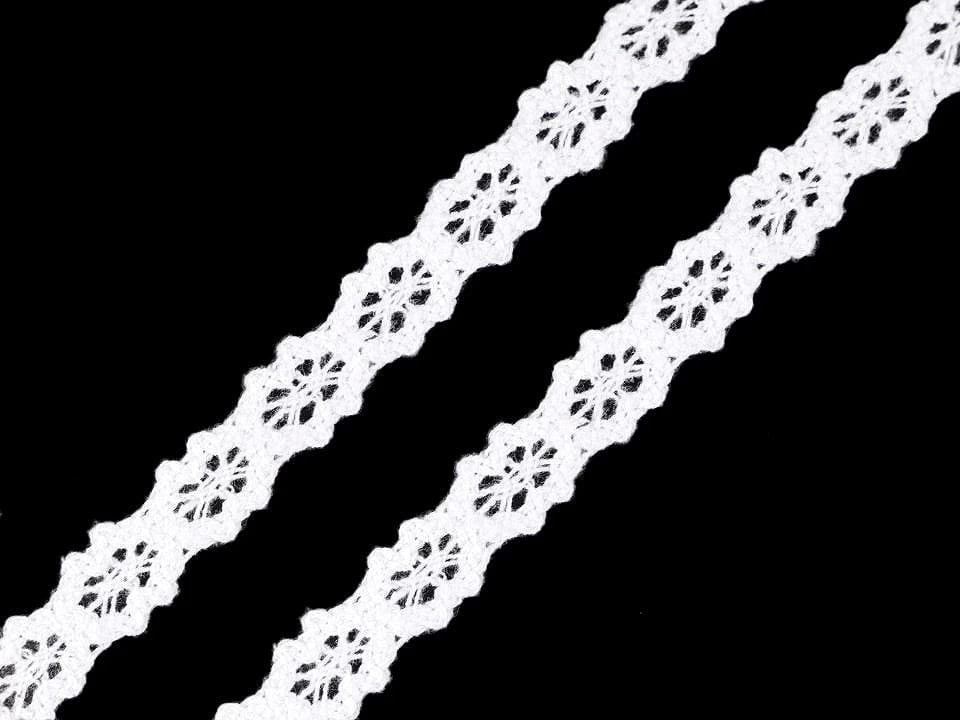 100% Cotton lace-1,2 cm white