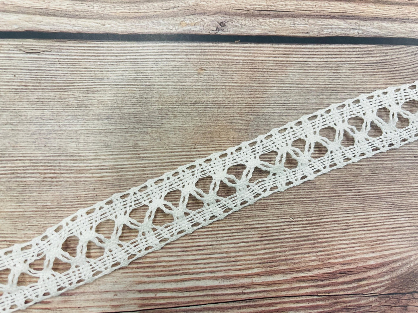 100% bawełniana koronka-2,5 cm biała-LV