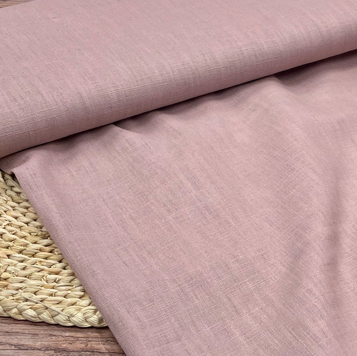 100% linen fabric - powder pink 230 g/m²