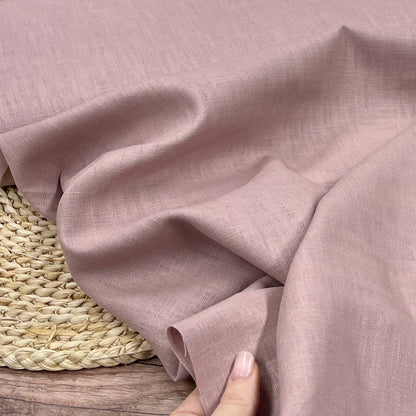 100% linen fabric - powder pink 230 g/m²