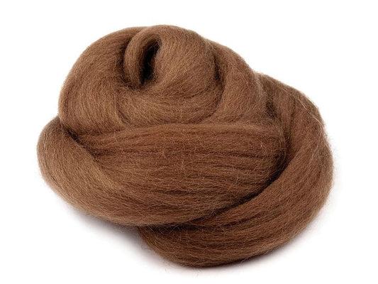 100% MERINO wool for felting (carded wool) - brown 20g #21