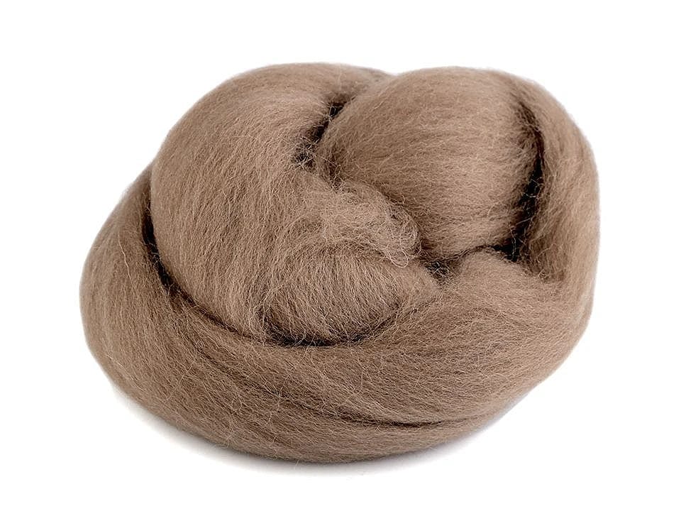 100% MERINO wool for felting (carded wool) - light brown 20g #38