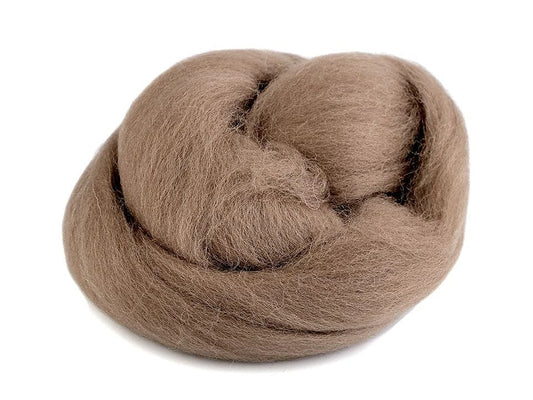 100% MERINO wool for felting (carded wool) - light brown 20g #38