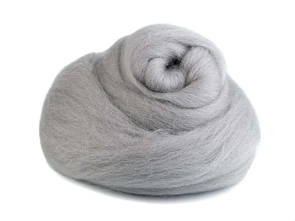 100% MERINO wool for felting (carded wool) - light gray 20g #37