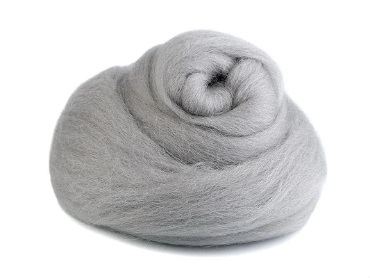 100% MERINO wool for felting (carded wool) - light gray 20g #37