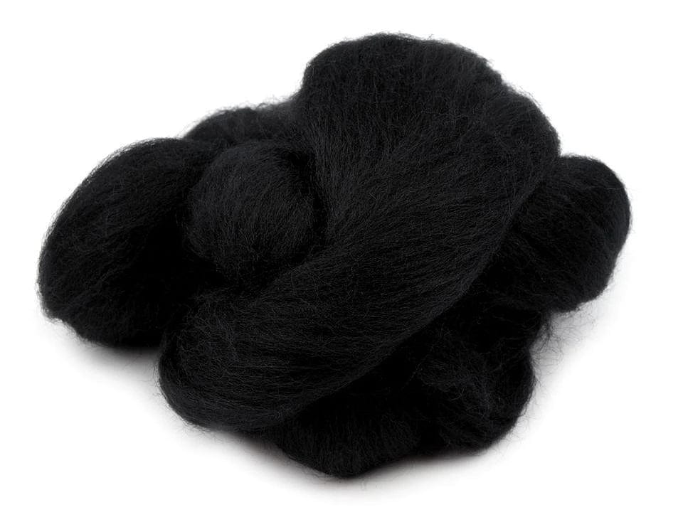 100% merino wool for felting (carded)-black 20g #2