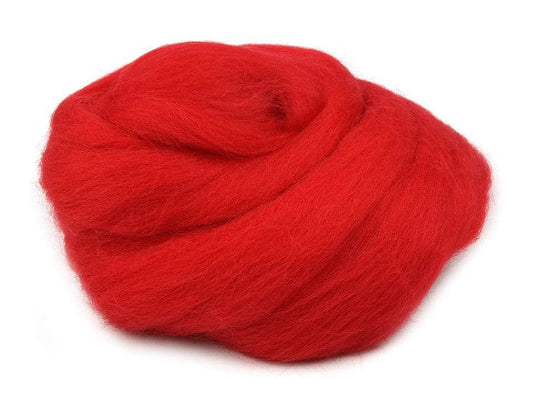100% MERINO wool for felting (carded sliver) - red 20g #10