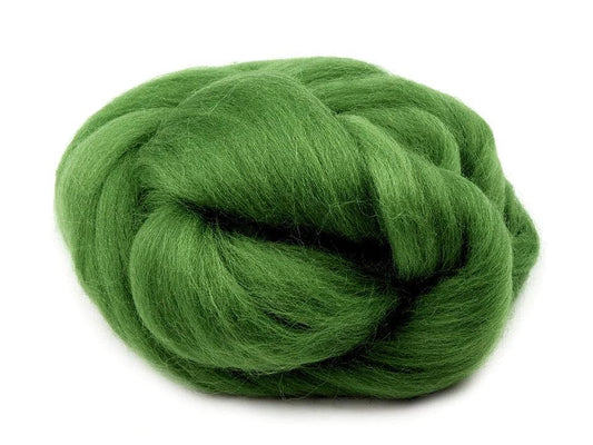 100% MERINO wool for felting (carded wool)-grass green 20g #19