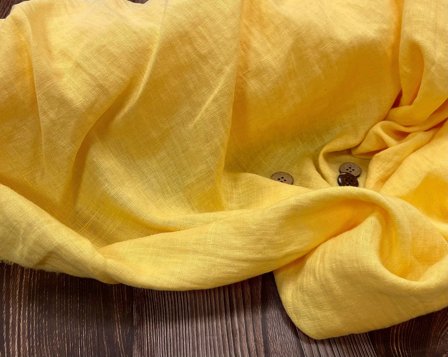 100% Softened linen, lemon yellow 205 g/m²