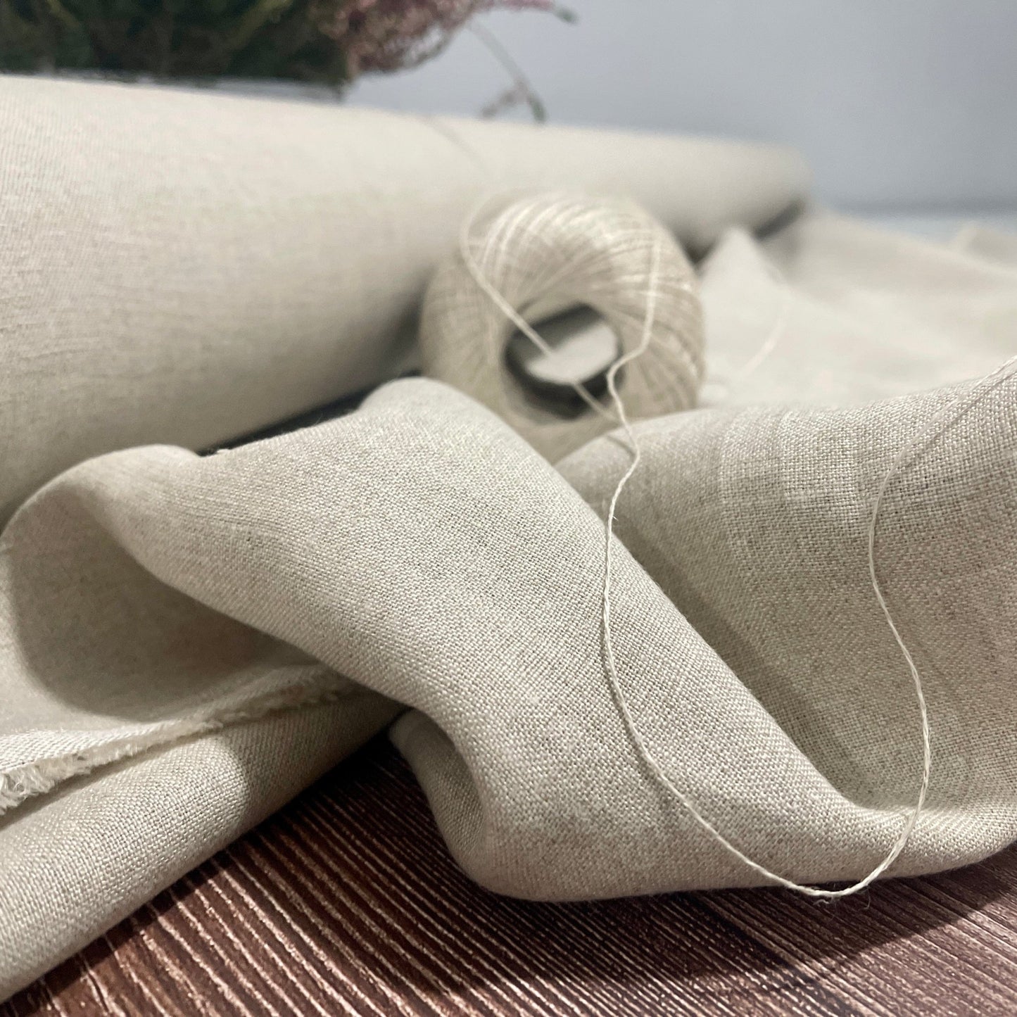 100% Softened linen-natural 205 g/m²