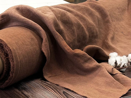 100% Softened linen-light brown 205 g/m²