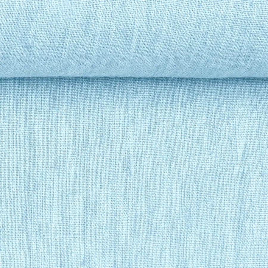 100% Softened linen-light sky blue 205 g/m²