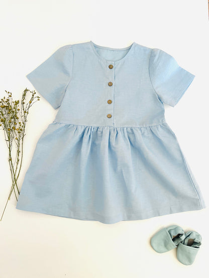 Softened linen-light sky blue 205 g/m²