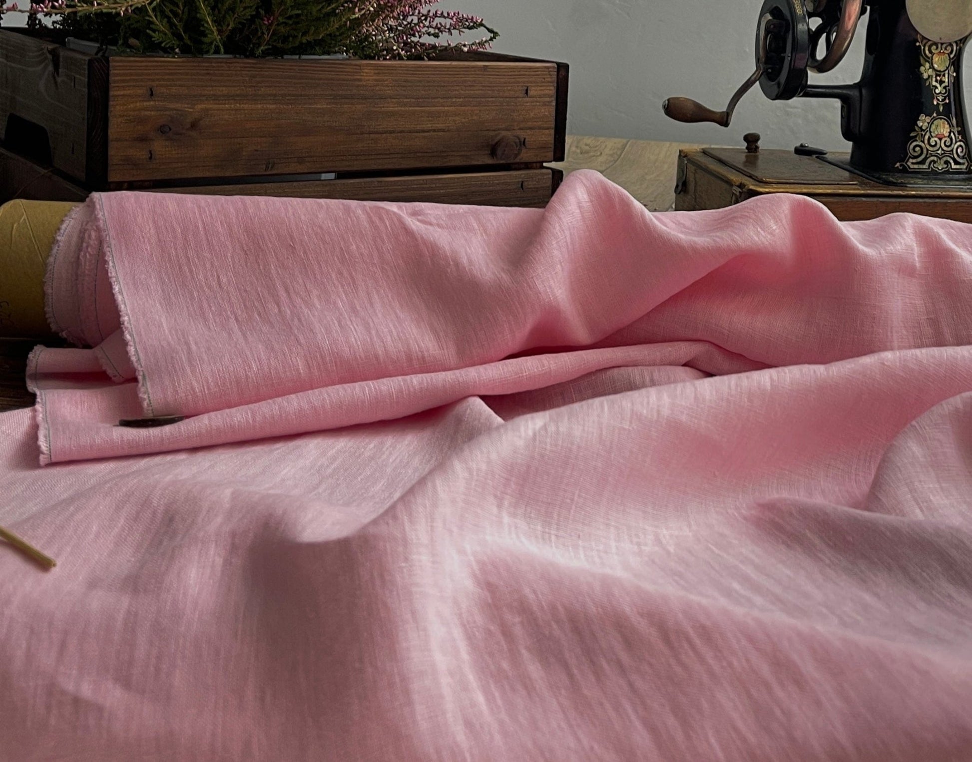 100% softened linen-light pink 205 g/m²