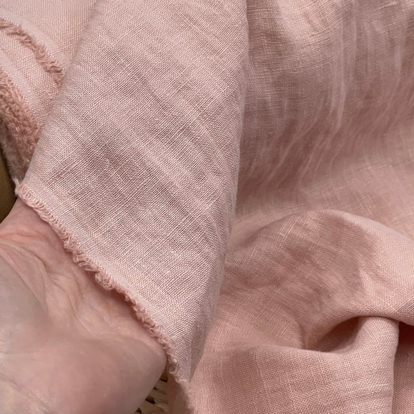 100% Softened linen - powder pink 185 g/m²