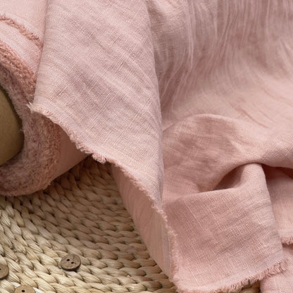 100% Softened linen - powder pink 185 g/m²