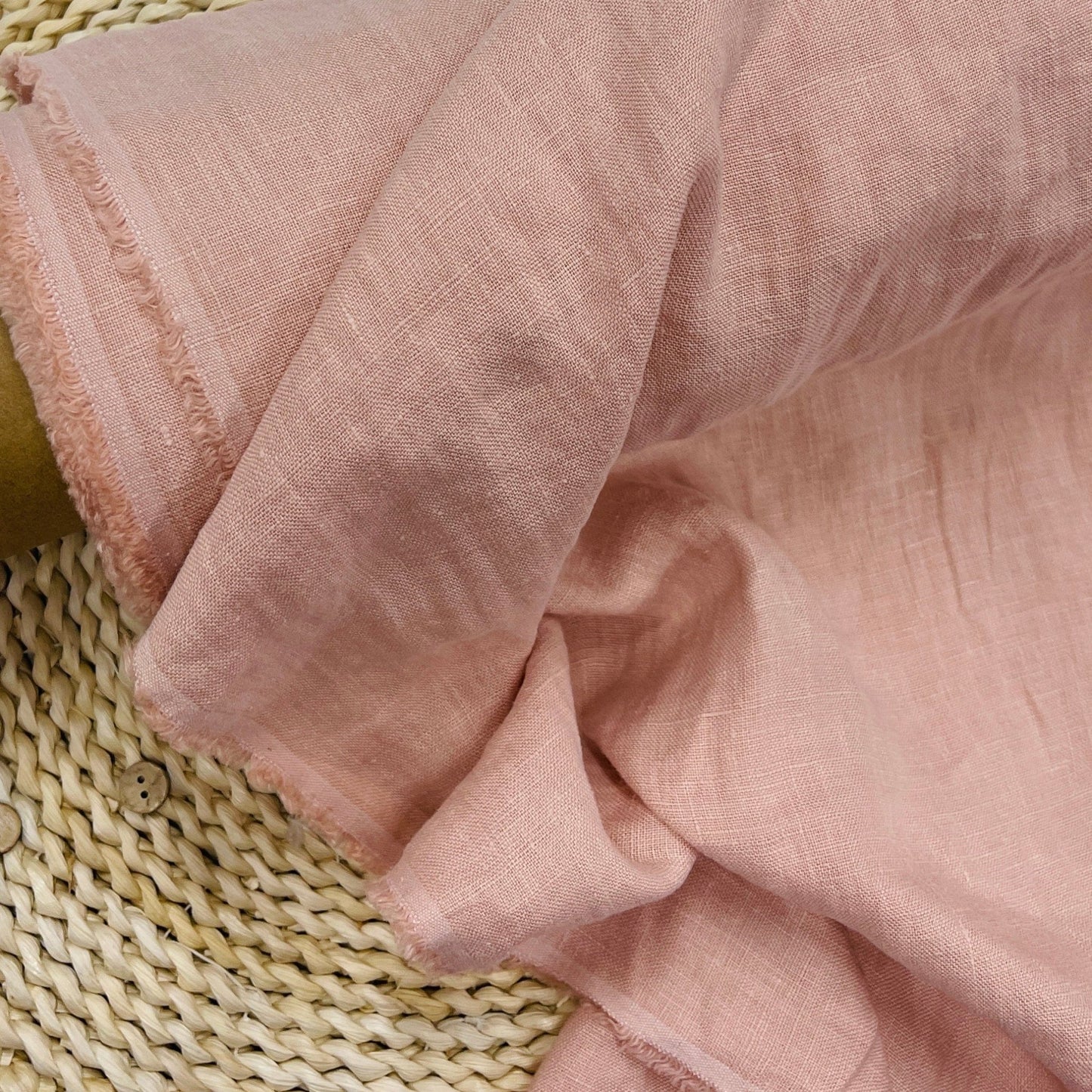 100% Softened linen - powder pink 185 g/m²