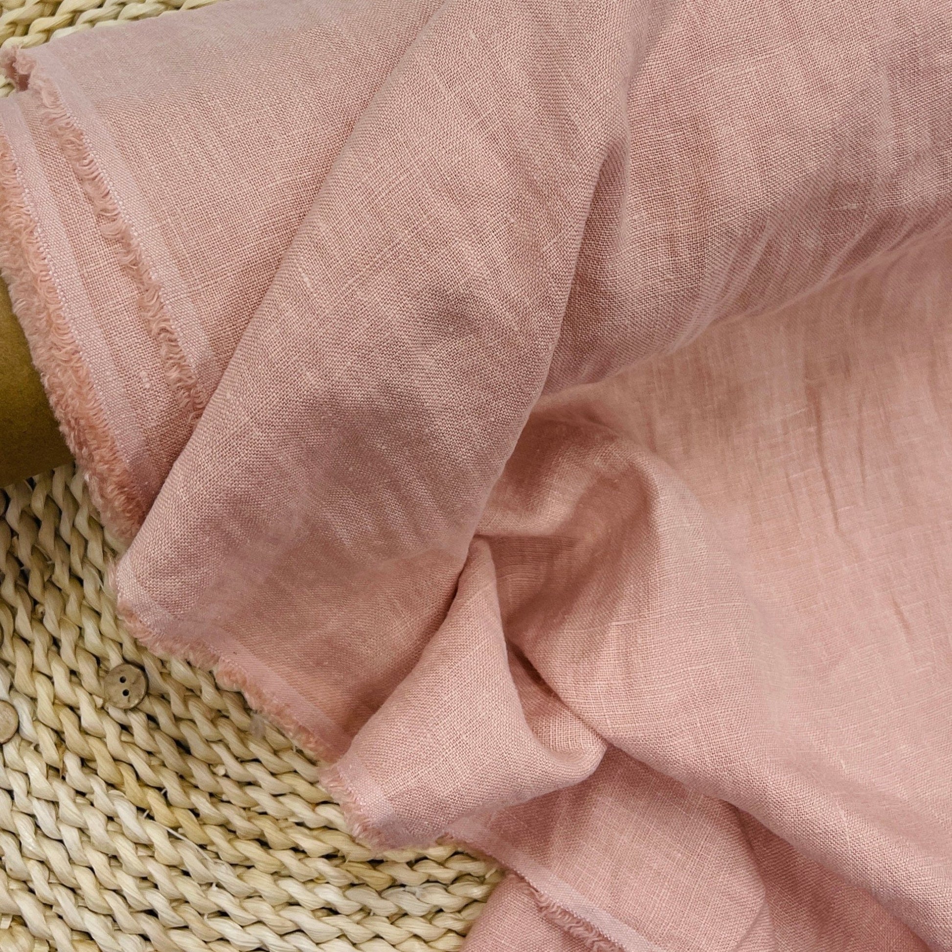 100% Softened linen - powder pink 185 g/m²