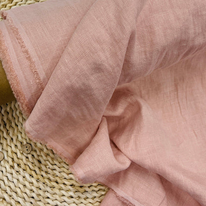 100% Softened linen - powder pink 185 g/m²