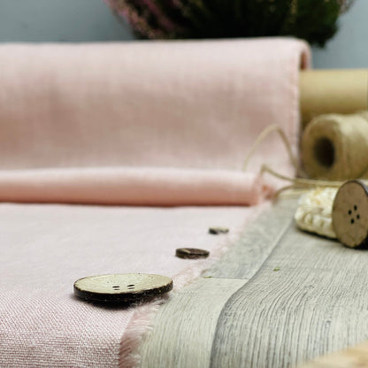 100% Softened linen - powder pink 185 g/m²