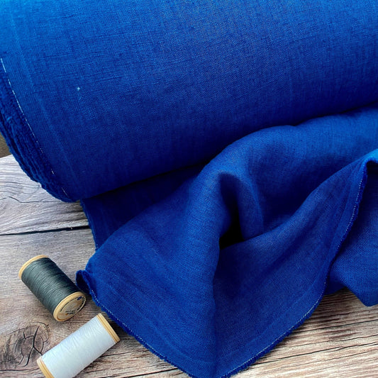 100% softened linen, cornflower blue, 205 g/m²