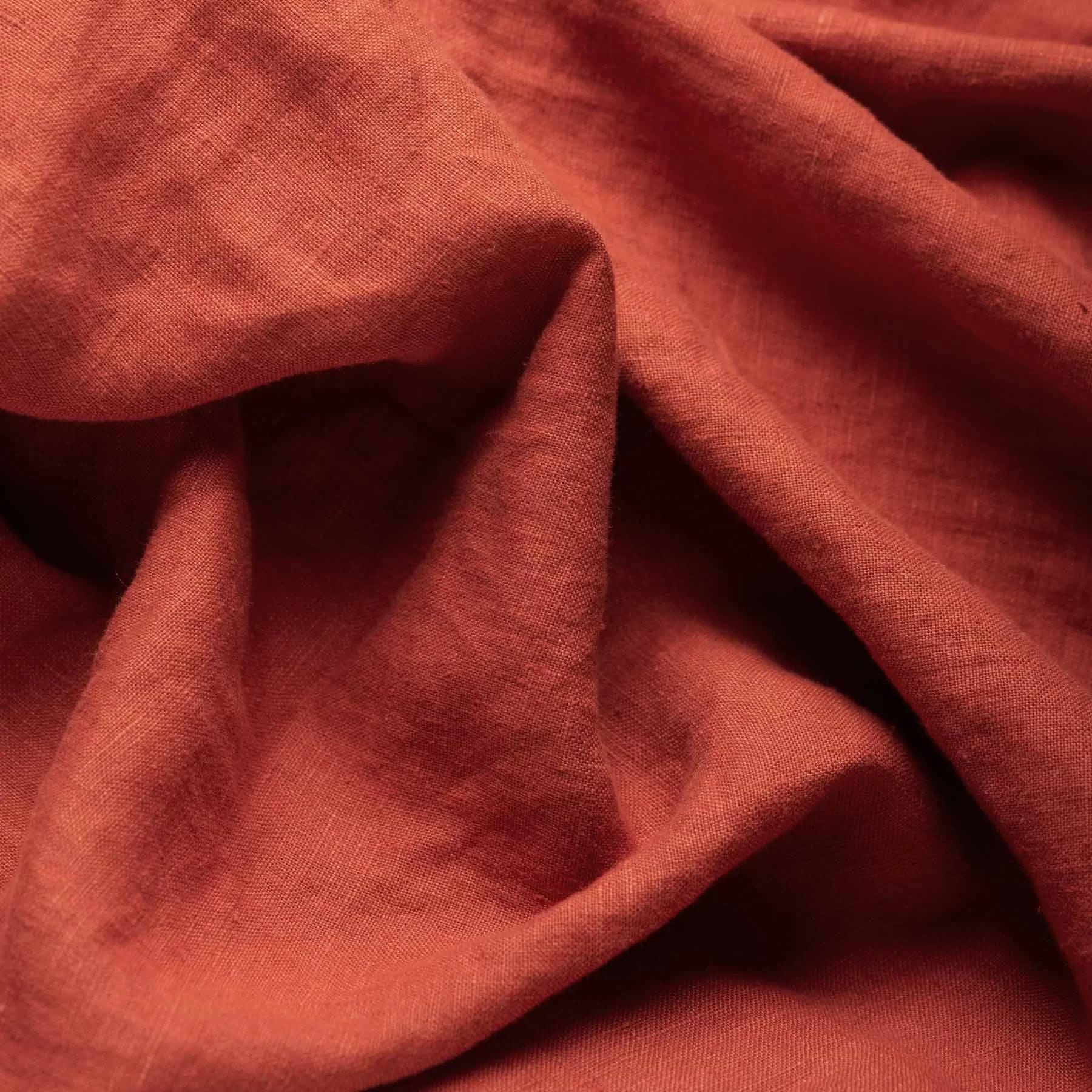 100% softened linen-rust 165 g/m²