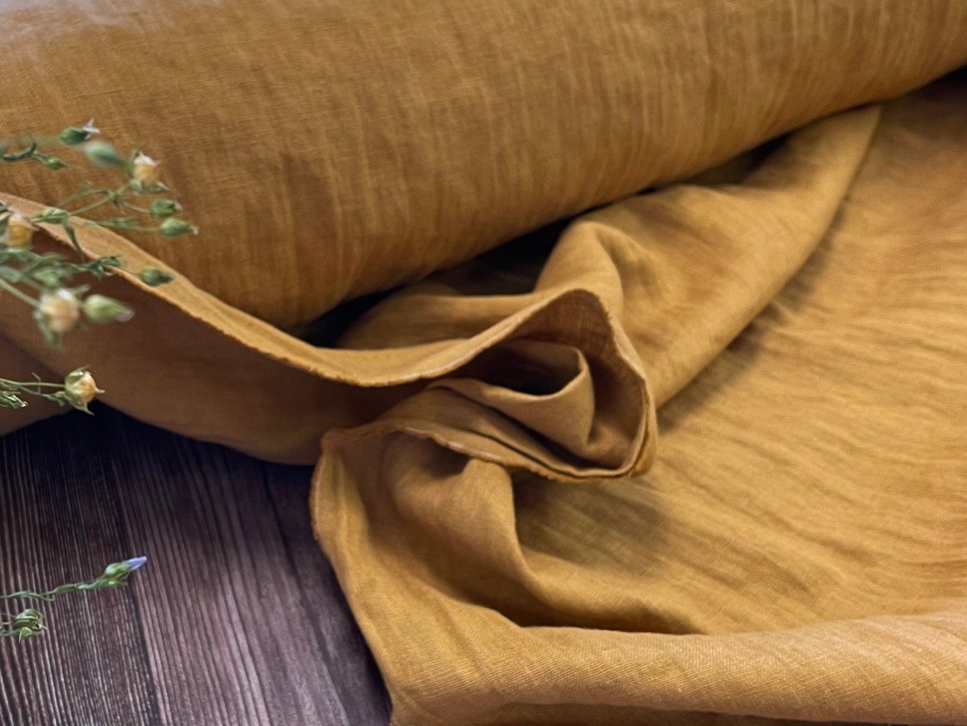 100% softened linen, salted caramel 205 g/m²