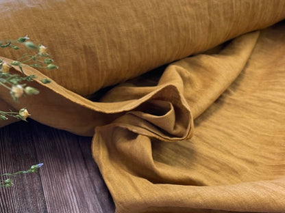 100% softened linen, salted caramel 205 g/m²