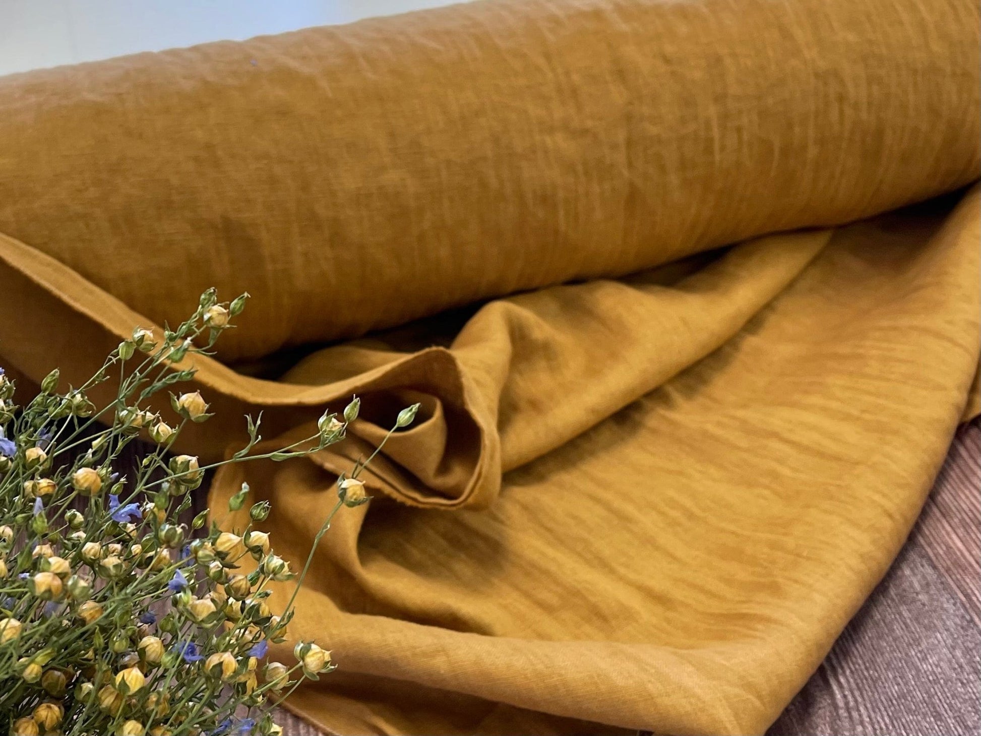 100% softened linen-salted caramel 205 g/m²