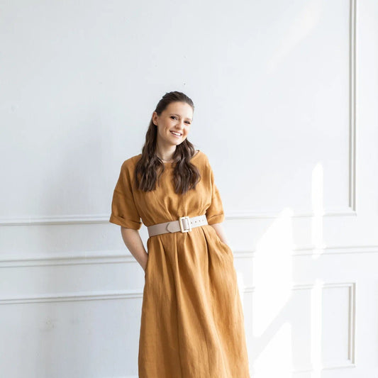 100% softened linen-salty caramel 205 g/m²
