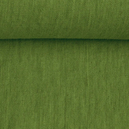 100% softened linen, warm green 205 g/m²