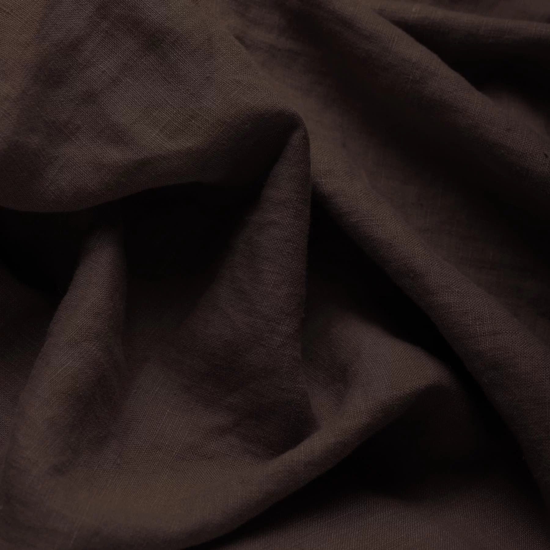 100% softened linen - chocolate 165 g/m²