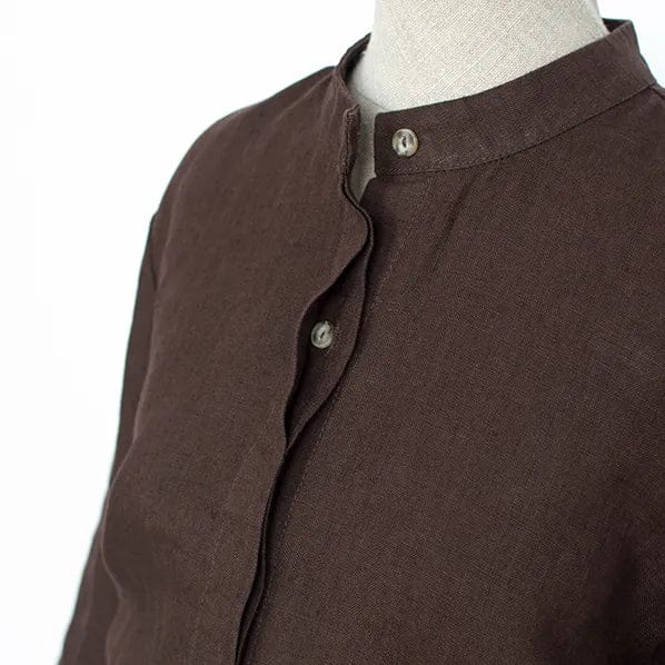 100% softened linen - chocolate brown 205 g/m²