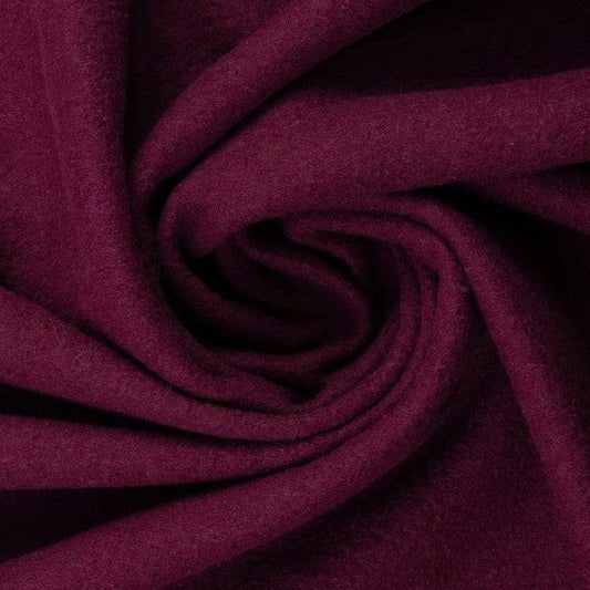 100% Wool Fabric-Burgundy 385 g/m²