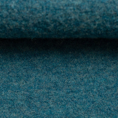 100% wool fabric - petrol melange 385 g/m²