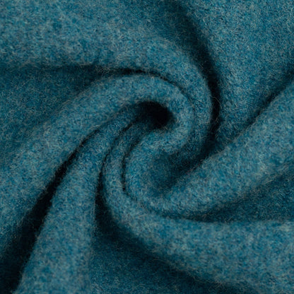 100% wool fabric, petrol melange 385 g/m²