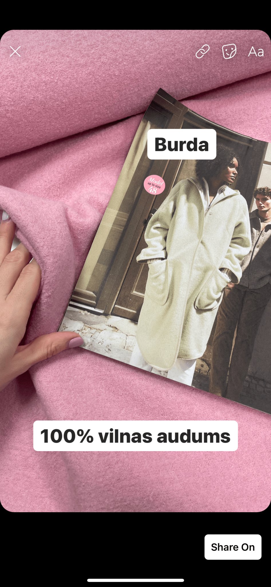 100% wool fabric-pink 385 g/m²