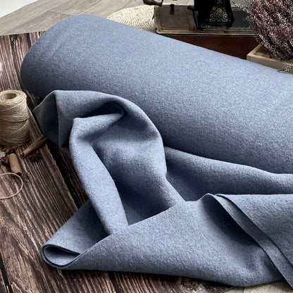 100% Wool fabric-blue-gray 385 g/m²