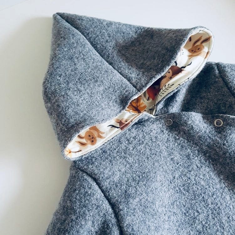 100% wool fabric - blue-grey 385 g/m²