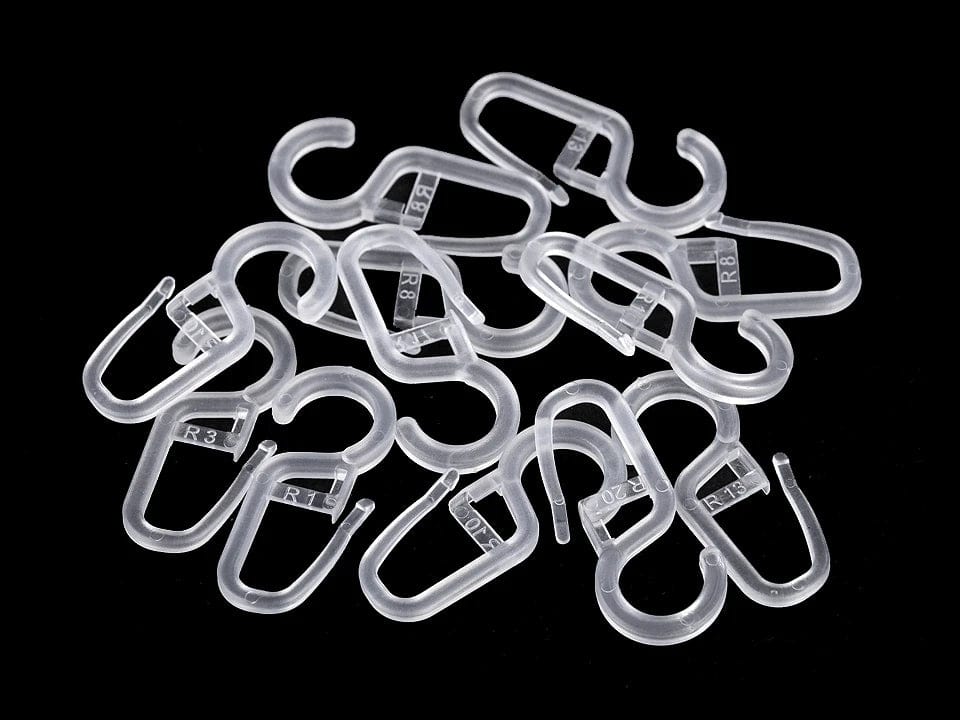Curtain hooks (set of 20 pcs) - transparent